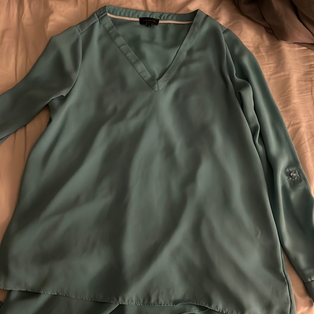 The Limited XS, sky blue blouse